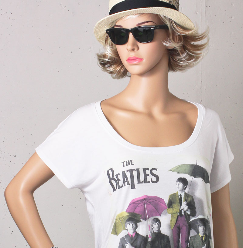 The Beatles Umbrellas Women's T-shirt, Beatles Umbrella Fellas Portrait, Beatles Clothing, Beatles Gifts, Beatles Merchandise Store